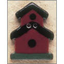 Beads, Buttons & Charm, Dark Red two story Birdhouse by Debbie Mumm Buttons