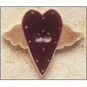 Beads, Buttons & Charm, Flying Folk Heart by Debbie Mumm Buttons