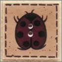 Beads, Buttons & Charm, Ladybug On Square by Debbie Mumm Buttons