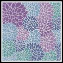 Purple Blue Turquoise Flowers Cushion