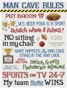Pattern, Man Cave Rules by Sue Hillis Designs