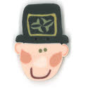 Beads, Buttons & Charm, Leprechaun Button by Just Another Button Company