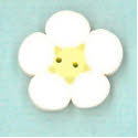Beads, Buttons & Charm, Tiny White Flower Button by Just Another Button Company