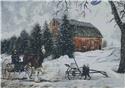 Winter Farm Painting