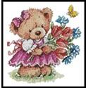 Girl Teddy with Flowers
