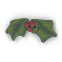Beads, Buttons & Charm, Small Holly Sprig Button by Just Another Button Company