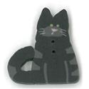 Beads, Buttons & Charm, Small Very Black Cat button by Just Another Button Company