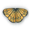 Beads, Buttons & Charm, Small Monarch Butterfly Button by Just Another Button Company