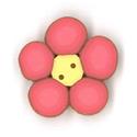 Beads, Buttons & Charm, Small Pink Flower Button by Just Another Button Company