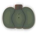 Beads, Buttons & Charm, Large Green Pumpkin Button by Just Another Button Company