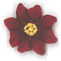 Beads, Buttons & Charm, Small Poinsettia Button by Just Another Button Company