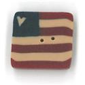 Beads, Buttons & Charm, Small Folk Art Square Flag Button by Just Another Button Company