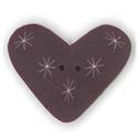 Beads, Buttons & Charm, Plum Sparkle Heart Button by Just Another Button Company