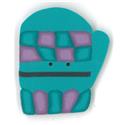 Beads, Buttons & Charm, Teal Checkerboard Mitten Button by Just Another Button Company