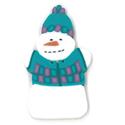 Beads, Buttons & Charm, Teal Snowman Button by Just Another Button Company