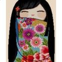 Pattern, LRG K003 happy Kokeshi Dolls NATSUKO by Cross Stitch Asia