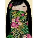 Pattern, LRG K007 Happy Kokeshi Doll MIDORI by Cross Stitch Asia