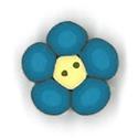 Beads, Buttons & Charm, Tiny Blue Flower Button by Just Another Button Company