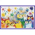 Rainbow Owls, by Katja Main