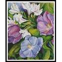 Pattern, Purple Tulips and White Alstroneria - Crop by Artecy Cross Stitch