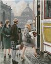 Pattern, At the Tram Stop by Artecy Cross Stitch