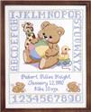Stamped Kit, Bear Birth Sampler Stamped Kit by Janlynn
