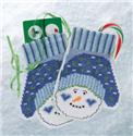 Kit, Snowman Mittens Counted Cross Stitch Kit by Mill Hill