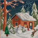 Kit, Christmas Cabin Counted Cross Stitch Kit by Mill Hill