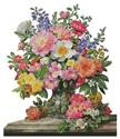Cross Stitch pattern mini pink Primrose flower bouquet with blue butterfly,  just 80×80 stitches by Vivsters, PDF easy counted chart 331