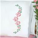 Stamped Stitchable, XX Rose Vine (Lace Edge Pillowcase) by Jack Dempsey