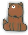 Beads, Buttons & Charm, LARGE MOSEY PUP Button by Just Another Button Company