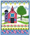 Barn with Spring Quilts
