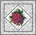 Pattern, Blackwork Fruit Grapes by Kitty & Me Designs