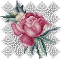 Blackwork Christmas Rose Ornament