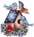 Pattern, Patriotic Love Birds by Kitty & Me Designs