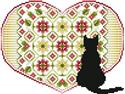 Pattern, Cats and Hearts August by Kitty & Me Designs