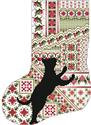 Pattern, Cats And Stockings Poinsettia by Kitty & Me Designs