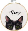 Kit, Meow Counted Cross Stitch Kit W/Hoop by Dimensions
