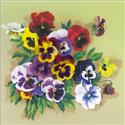 Stamped Kit, Pansies Satin Stitch by Riolis