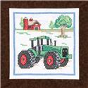 Stamped Stitchable, Tractor Stamped Cross Stitch Quilt Blocks 15