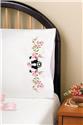 Stamped Stitchable, Cat Silhouette Stamped For Embroidery Pillowcase Pair by Design Works