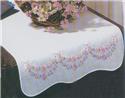 Stamped Stitchable, Petit Fleur Stamped For Embroidery White Dresser Scarf by Design Works