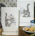 Stamped Stitchable, Kitten Stamped For Embroidery Kitchen Towels 2/Pkg by Design Works