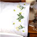 Stamped Stitchable, Buttercups Stamped For Embroidery Pillowcase Pair by Design Works