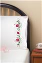 Stamped Stitchable, Rose Vine Stamped For Embroidery Pillowcase Pair by Design Works