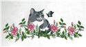 Stamped Stitchable, Grey Cat Stamped For Embroidery Pillowcase Pair by Design Works