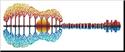 Pattern, Colourful Guitar Landscape by Artecy Cross Stitch