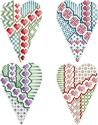 Pattern, Crazy Valentine Ornaments 1 by Kitty & Me Designs