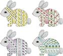 Pattern, Crazy Bunnies Ornaments by Kitty & Me Designs