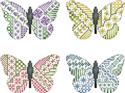 Pattern, Crazy Butterflies Ornaments by Kitty & Me Designs
